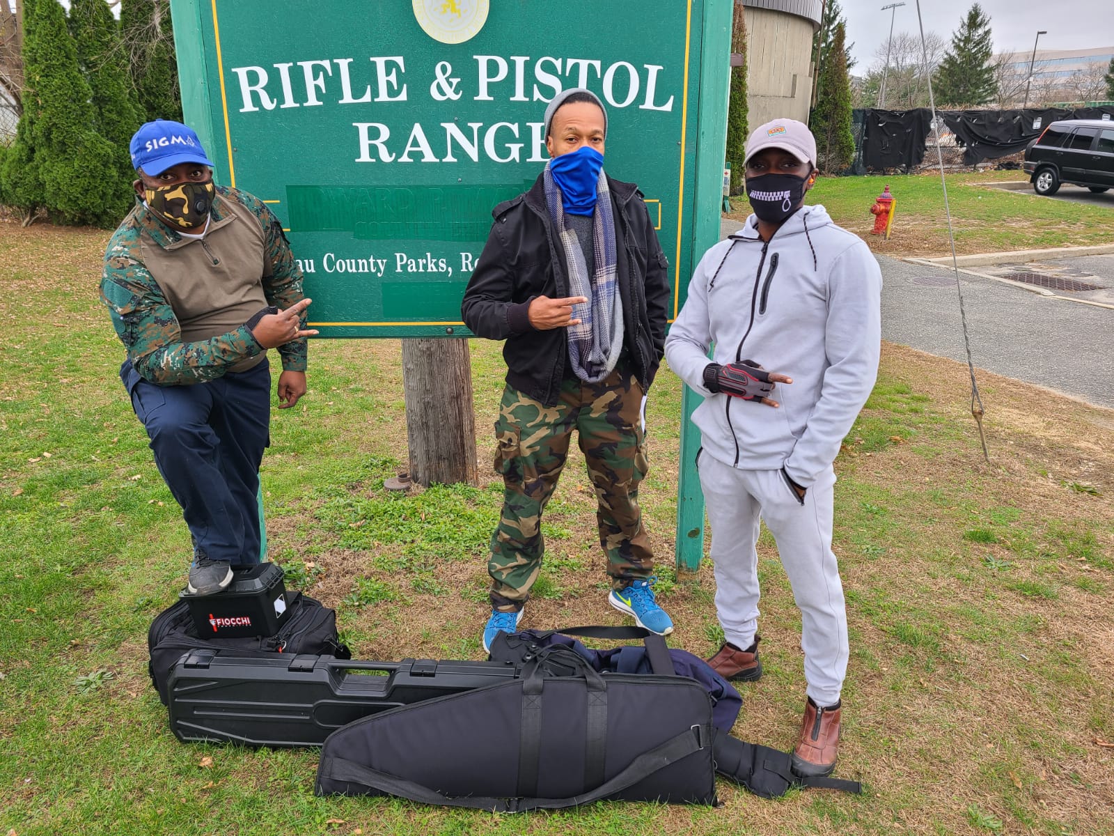 Club members participating in firearm education