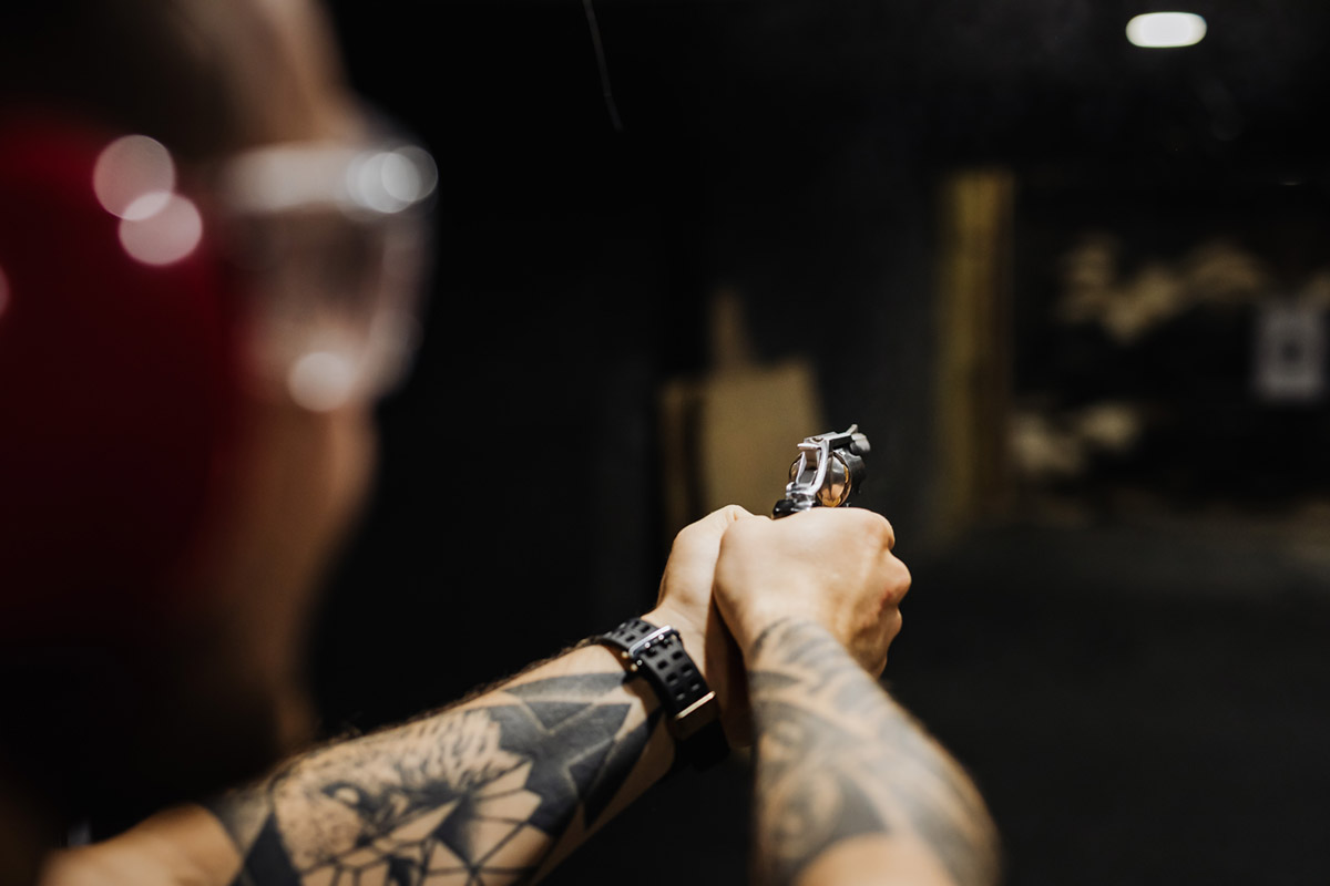 Club members participating in firearm education